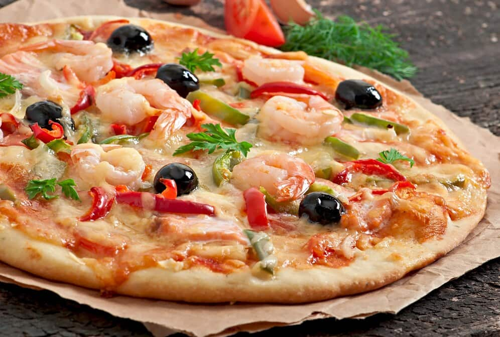 Seafood pizza